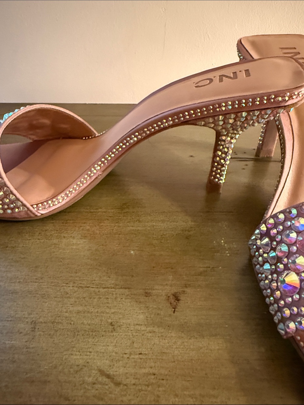 INC International Concepts Crystal Embellished Slide Heels - Picture 6 of 11